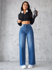 Women's Casual High-waist Wide-leg Jeans
