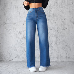 Women's Casual High-waist Wide-leg Jeans