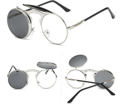 Vintage Round Flip-Up Sunglasses