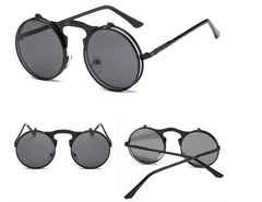 Vintage Round Flip-Up Sunglasses