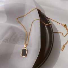 Women's Gold Geometric Square Pendant Necklace