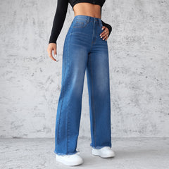 Women's Casual High-waist Wide-leg Jeans