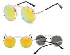 Vintage Round Flip-Up Sunglasses