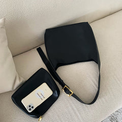 PU Leather Bucket Shoulder Bag for Women