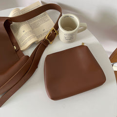 PU Leather Bucket Shoulder Bag for Women