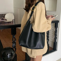 PU Leather Bucket Shoulder Bag for Women