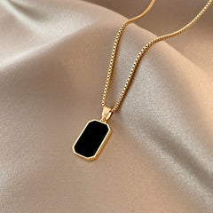 Women's Gold Geometric Square Pendant Necklace