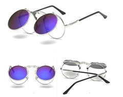 Vintage Round Flip-Up Sunglasses