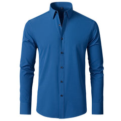 Men's Lapel Button Business Shirt