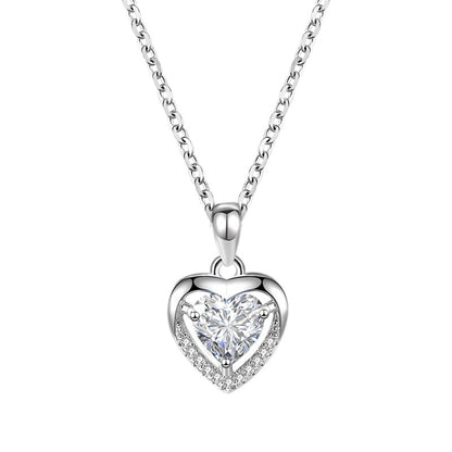 925 Heart-shaped Rhinestones Necklace Luxury Personalized Necklace For Women Jewelry Jewelry Valentine's Day Gift