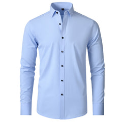Men's Lapel Button Business Shirt