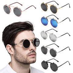 Vintage Round Flip-Up Sunglasses