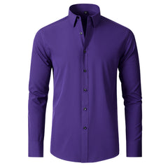 Men's Lapel Button Business Shirt