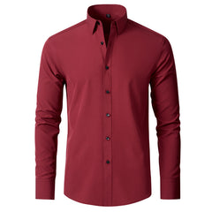 Men's Lapel Button Business Shirt