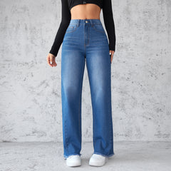 Women's Casual High-waist Wide-leg Jeans