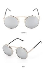 Vintage Round Flip-Up Sunglasses