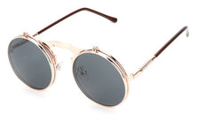 Vintage Round Flip-Up Sunglasses