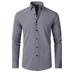 Men's Lapel Button Business Shirt