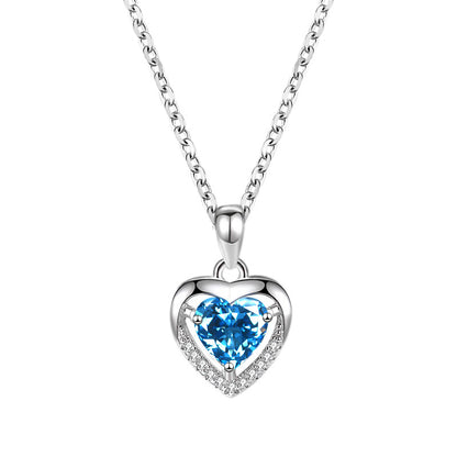 925 Heart-shaped Rhinestones Necklace Luxury Personalized Necklace For Women Jewelry Jewelry Valentine's Day Gift