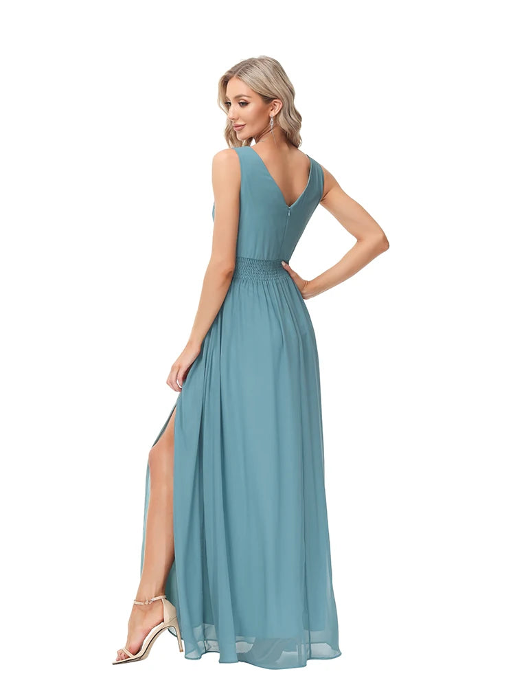 Elegant Chiffon V-neck Sleeveless Evening dress