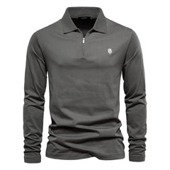 Men long Sleeve Cotton Polo T-Shirts