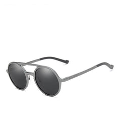 Men Round Aluminium Frame Sunglass