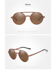 Men Round Aluminium Frame Sunglass