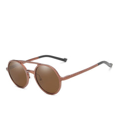 Men Round Aluminium Frame Sunglass