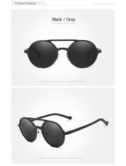 Men Round Aluminium Frame Sunglass