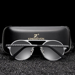 Men Round Aluminium Frame Sunglass