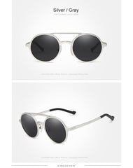 Men Round Aluminium Frame Sunglass