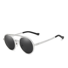 Men Round Aluminium Frame Sunglass