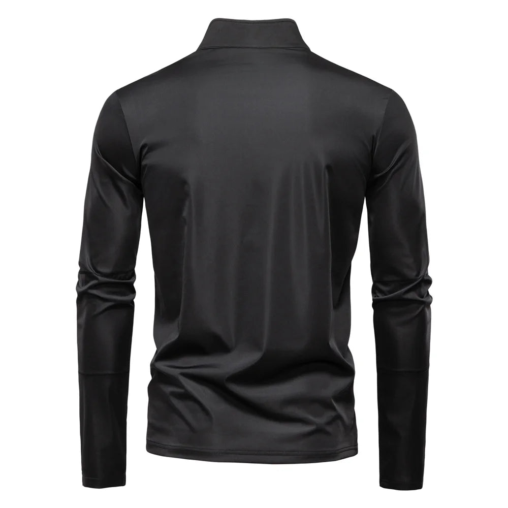 Black long-sleeve shirt on a white background