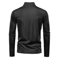 Black long-sleeve shirt on a white background