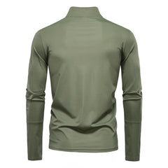 Green long-sleeve shirt on a white background