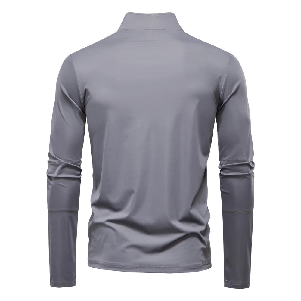 Gray long-sleeve shirt on a white background