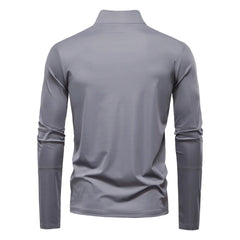 Gray long-sleeve shirt on a white background