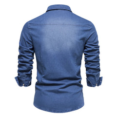 Men's Long Sleeve Cowboy Denim Shirt
