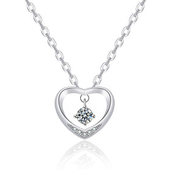 Heart-shaped Women's Micro-inlaid Hollow Pendant Necklace