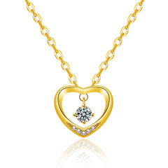 Heart-shaped Women's Micro-inlaid Hollow Pendant Necklace