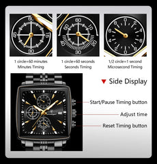 Business Men Stainless Steel Square Watch