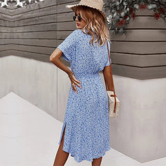 Women's Casual Floral Chic Midi Dress