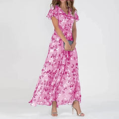 Floral Print Ankle-Length Maxi Dress