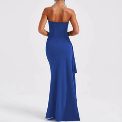 Strapless Backless Maxi Dress with High Split