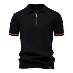 Men's Office Slim Fit Zipper Polo Shirt