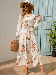 Women's Full Sleeve Bohemian Midi Dress