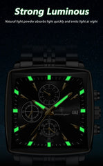 Business Men Stainless Steel Square Watch