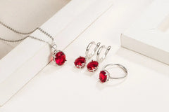 Women Ellipse 925 Sterling Silver Jewellery Sets