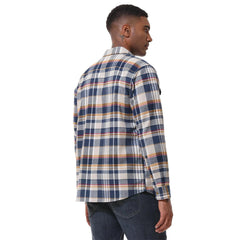 Man wearing a England style plaid shirt 