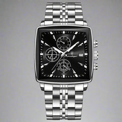Business Men Stainless Steel Square Watch